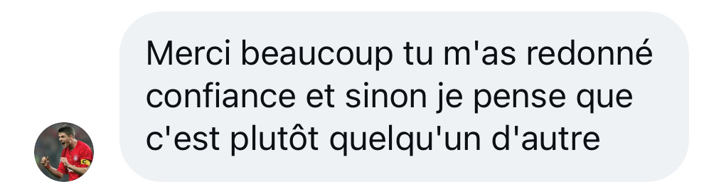 Screenshot du message